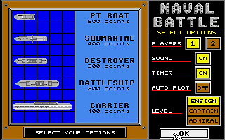 Naval Battle atari screenshot